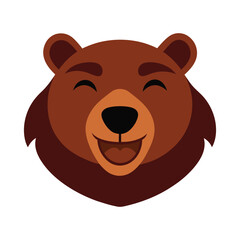 Wink bear head friendly mascot drawing Vector illustration