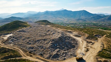 A Gigantic Garbage Dump Covering Entire Mountain Peaks Showing the Scale of Global Waste Pollution Problem