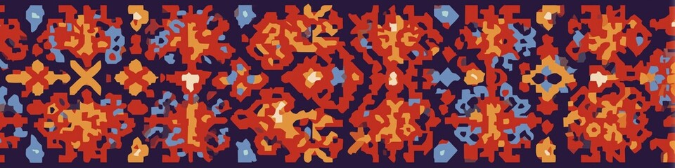 Vibrant geometric abstract pattern with bold red and blue colors