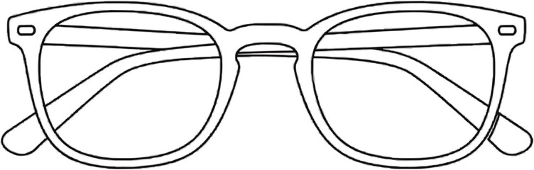 Glasses style fashion Minimalist line art hand drawn outline stroke