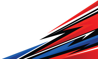Abstract red and blue racing stripes background car wrap sticker