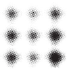 Round Circle Twist halftone screen dot Random Background Vector Print 2