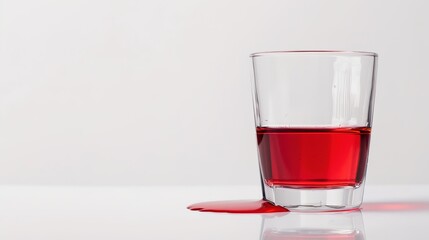 A glass filled with a vibrant red liquid, standing isolated on a clean white background. This image is perfect for beverage - related projects, whether it's for cocktail menus, wine promotions, 