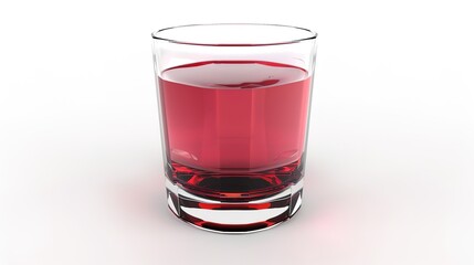 A glass filled with a vibrant red liquid, standing isolated on a clean white background. This image is perfect for beverage - related projects, whether it's for cocktail menus, wine promotions, 