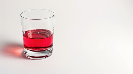 A glass filled with a vibrant red liquid, standing isolated on a clean white background. This image is perfect for beverage - related projects, whether it's for cocktail menus, wine promotions, 