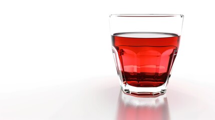 A glass filled with a vibrant red liquid, standing isolated on a clean white background. This image is perfect for beverage - related projects, whether it's for cocktail menus, wine promotions, 