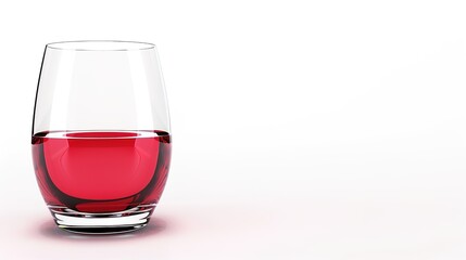 A glass filled with a vibrant red liquid, standing isolated on a clean white background. This image is perfect for beverage - related projects, whether it's for cocktail menus, wine promotions, 