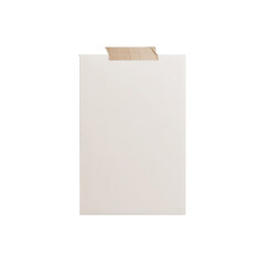 Blank white paper sheet attached with brown tape on, Isolated Transparent Background