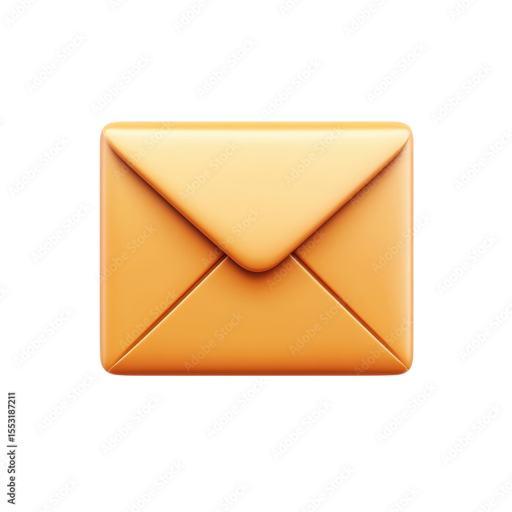 Poster golden envelope a digital message of connection communication notification on transparent background