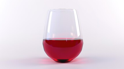 A glass filled with a vibrant red liquid, standing isolated on a clean white background. This image is perfect for beverage - related projects, whether it's for cocktail menus, wine promotions, 