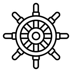 Obraz premium Ship Wheel Icon Outline