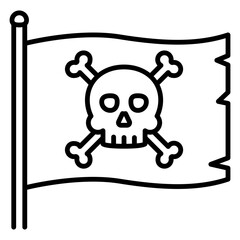 Jolly Roger Flag Illustration: Pirate Symbol for Adventure and Warning