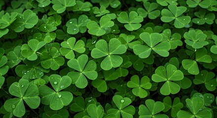 A Carpet of Lush Green Clovers