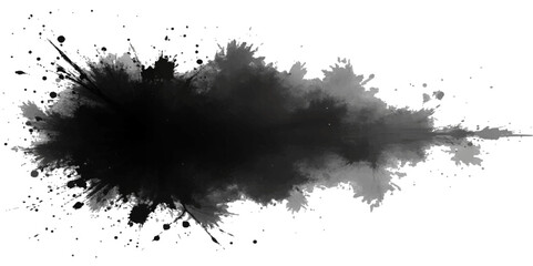 Black ink splats and grunge paint splashes create a dirty vector design