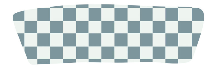 Sign or decorative bar, rectangular shape, curved, with various patterns and colored surfaces.