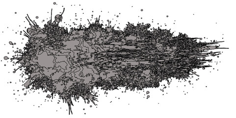 Black grunge ink splatter texture design element