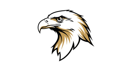 Majestic Bald Eagle Head Profile, Golden Brown and White, Vector Illustration