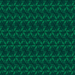 Seamless geometric triangles in green tones.