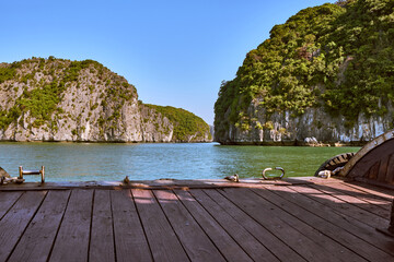 Halong Bay, a UNESCO World Heritage Site, during daytime.