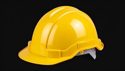 yellow hard hat isolated on black