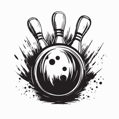 Professional bowling club logo design vector isolated on white background.