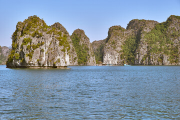 Halong Bay, a UNESCO World Heritage Site, during daytime.
