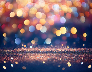 Abstract background with bokeh defocused lights. Colorful bokeh background.