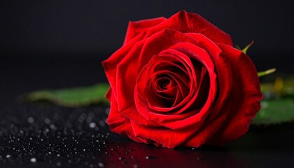 red rose on black background