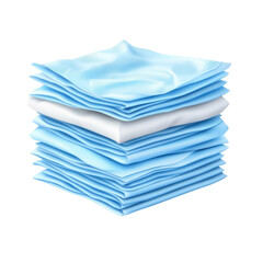 Stack of Soft Blue Towels Cleanliness Hygiene Textile Laundry Freshness on transparent background