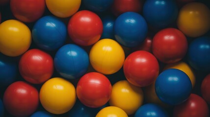Vibrant assortment of red, blue, and yellow play balls