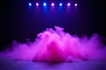 stage with colorful smoke coming out of it
