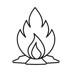 Line Art of a Campfire Pit Icon Design Vector Illustration