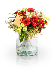 Bouquet Of Flowers in Vase On PNG Transparent Background. Cut-Out Clipping Path With Adobe...