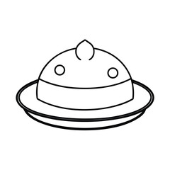Line Art of a Cheese Platter Icon Design Vector Illustration