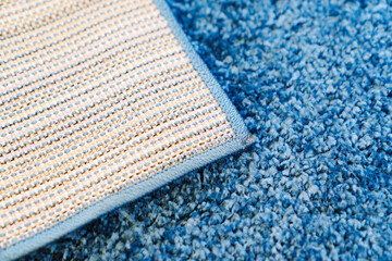 close-up. blue Interior pile carpet