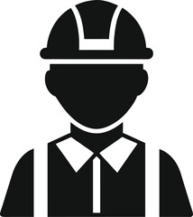 Construction Worker Icon Safety Helmet and Work Gear
