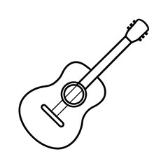 Line Art of a Guitar Icon Design Vector Illustration