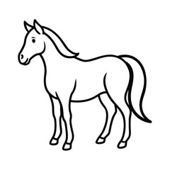 Line Art of a Horse Icon Design Vector Illustration