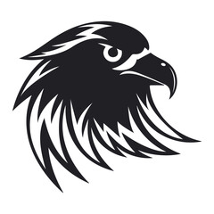 Falcon head black logo silhouette vector