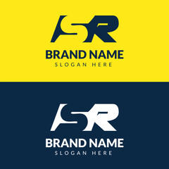 SR negetive space logo design