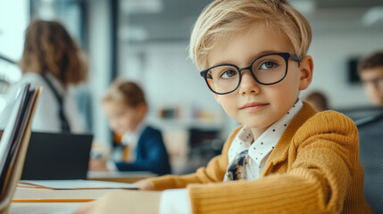 Close-up of Kids Dressed Like Adults Doing Office Work