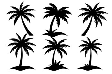 Isolated black plam tree icon Vector, black plam tree Silhouette,black plam tree icon set, black plam tree for logo,color black plam tree Vector. Vector Graphic, EPS 10 , clip art work