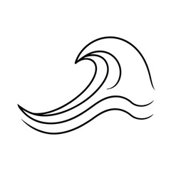 Obraz premium Line Art of a Wave Icon Design Vector Illustration
