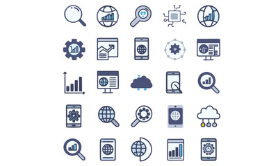 Fototapeta premium Data analytics icon set