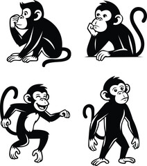 monkey silhouettes