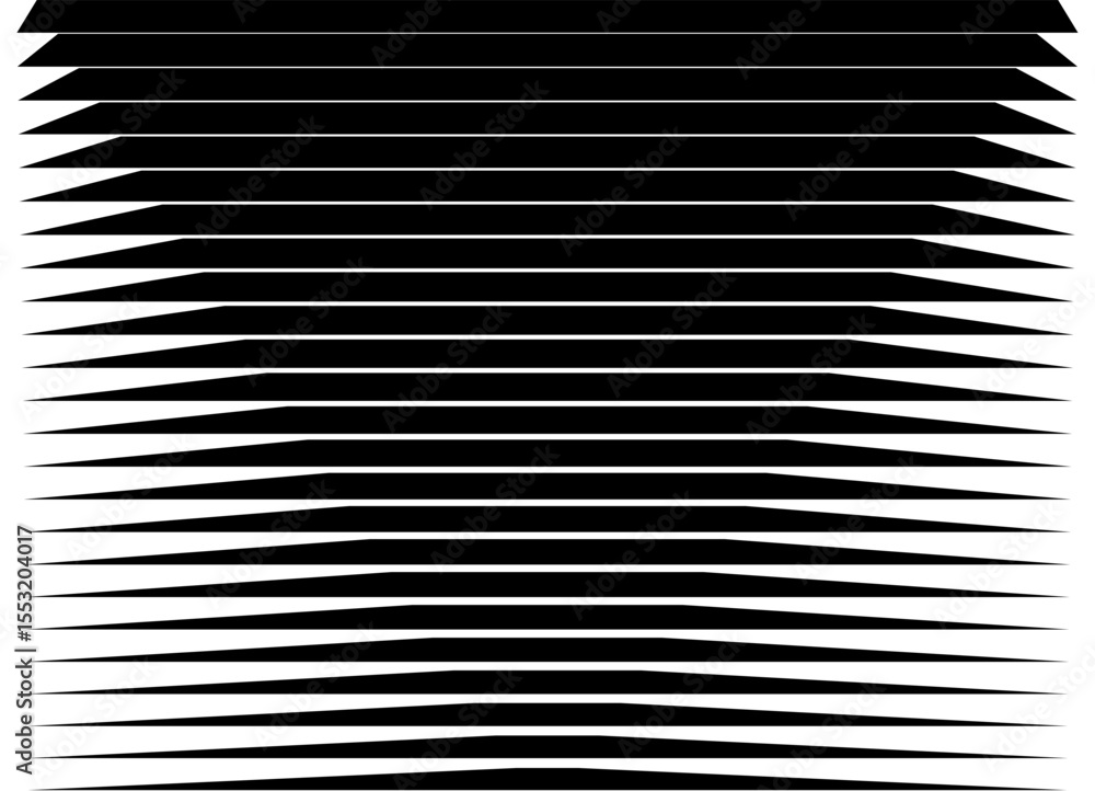 Poster black and white striped geometric pattern with optical illusion effect. vector background from lines