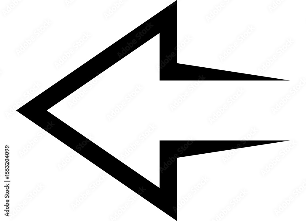 Poster strict arrow from black line on white background. direction indicator. navigation. vector background