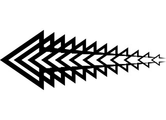 Flow of arrows from black lines on a white background. Direction indicator. Navigation. Vector background with place for text. Vector design element