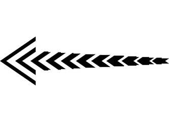 Long arrow from black lines on white background. Direction indicator. Navigation. Vector background with place for text. Vector design element