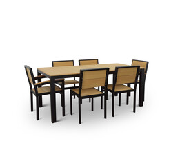 Dining Table and Chairs  Decoration On PNG Transparent Background .Cut-Out Clipping Path With Adobe Photoshop Pen Tool . PNG Transparent Table and Chairs 